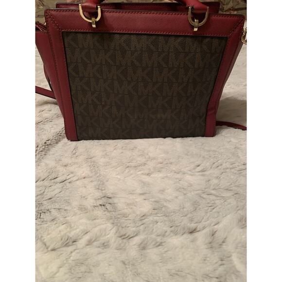 Michael Kors Purse Burgundy And Chocolate - Picture 2 of 13